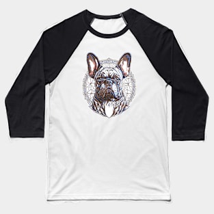 Regal French Bulldog Mandala Style Baseball T-Shirt